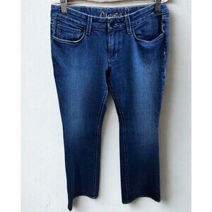 Chip & Pepper Flare Jeans Women’s Size 27 Blue Mid Rise Y2K Boho Festival